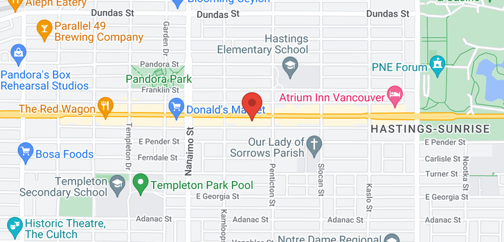 map of 224 2556 E HASTINGS STREET